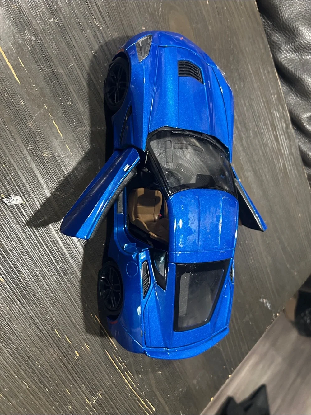 2014 Corvette Blue Sports Car Toy with Opening Doors - Kids Toy
